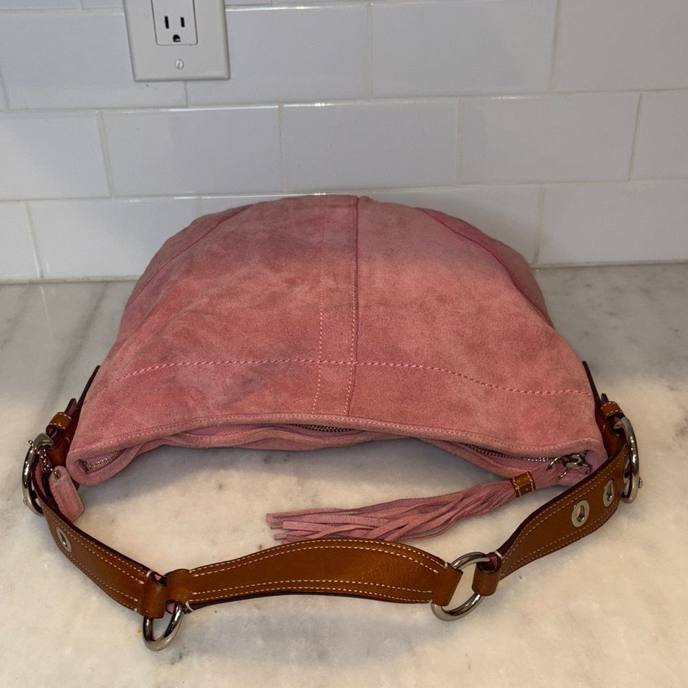 COACH Bag Purse Handbag Soho Y2K Vintage Legacy Suede Leather Pink Hobo Shoulder - Picture 12 of 17
